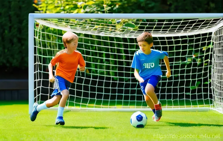 축구 골대 설치 가이드 - **"Idyllic German Garden Soccer Pitch"**
    A wide-angle, high-resolution photograph showcasing a p...