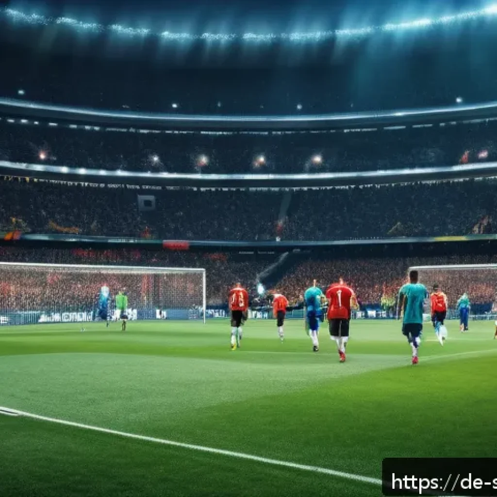 축구 관련 게임 추천 - Ultra-realistic soccer match scene in a large European stadium with vivid crowd atmosphere, featurin...