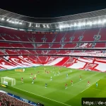 축구 국제 대회 일정 - A vibrant scene inside the Allianz Arena in Munich during a high-stakes 2024 European Championship q...